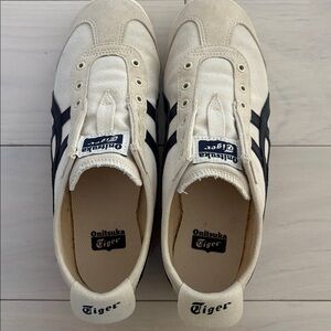 Onitsuka Tiger White and Navy Blue Sneakers